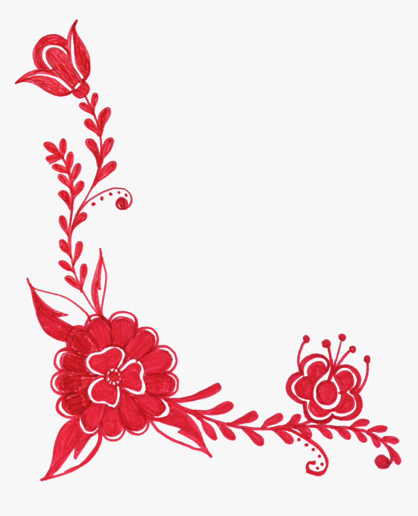 Detail Floral Ornament Corner Png Nomer 25