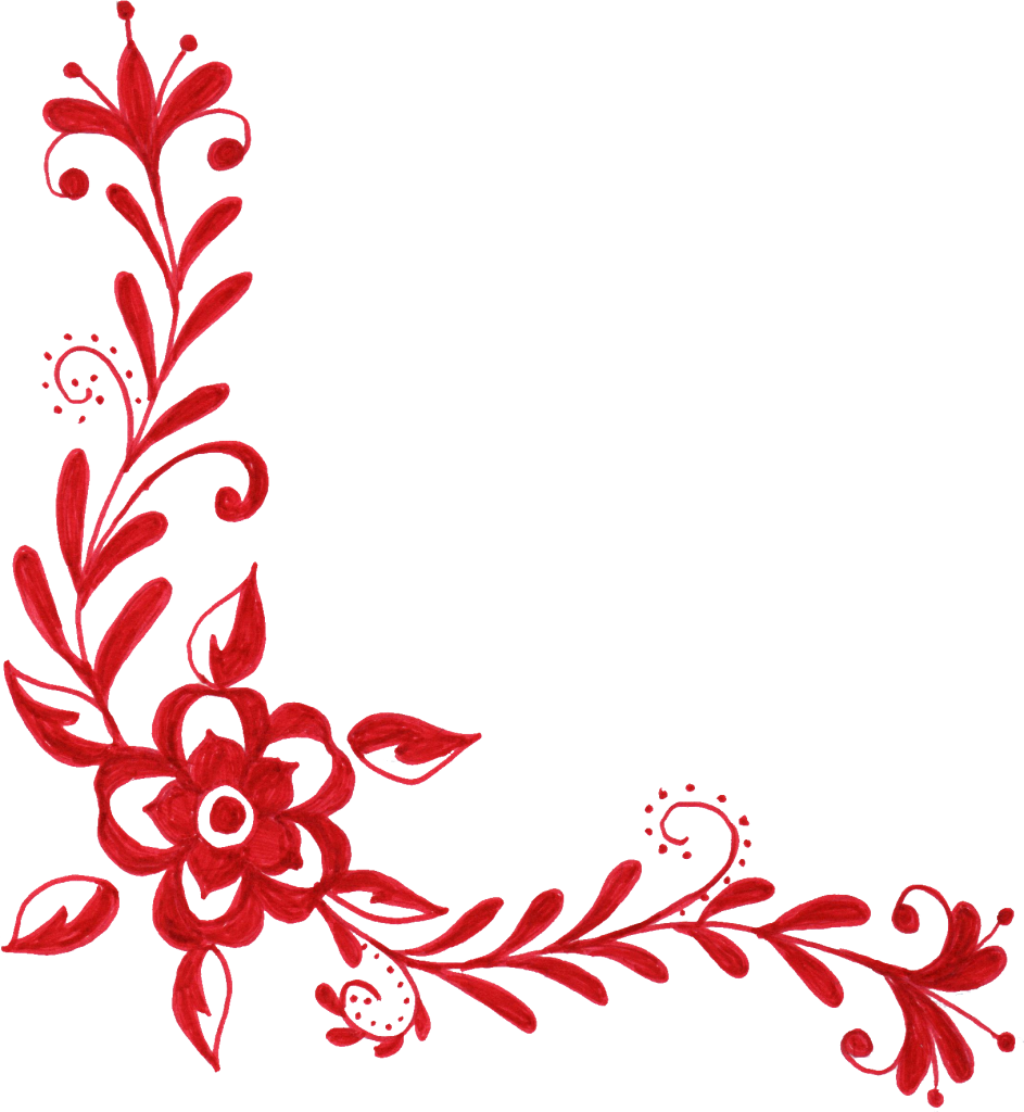 Detail Floral Ornament Corner Png Nomer 6