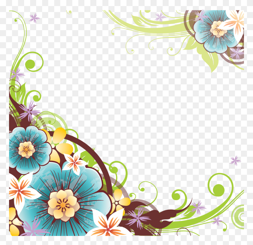 Detail Floral Pattern Border Png Nomer 10