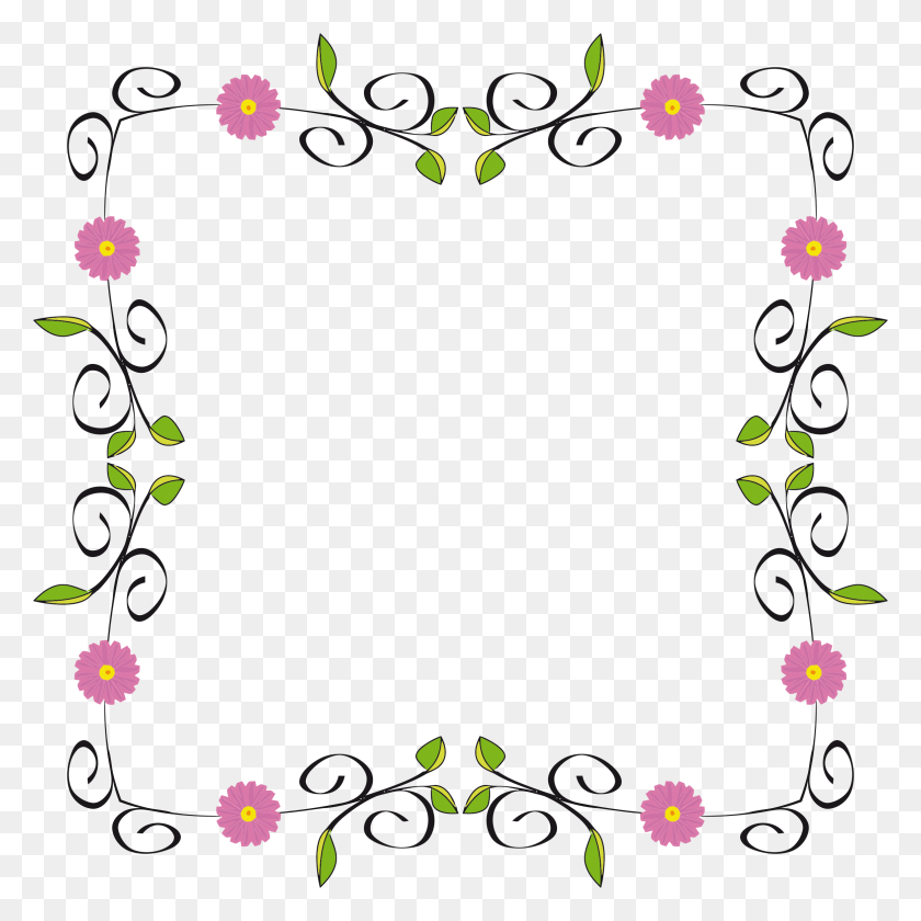 Detail Floral Pattern Border Png Nomer 11