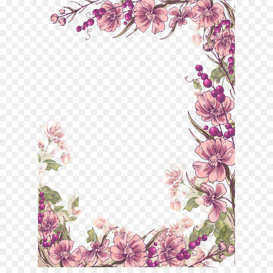 Detail Floral Pattern Border Png Nomer 18