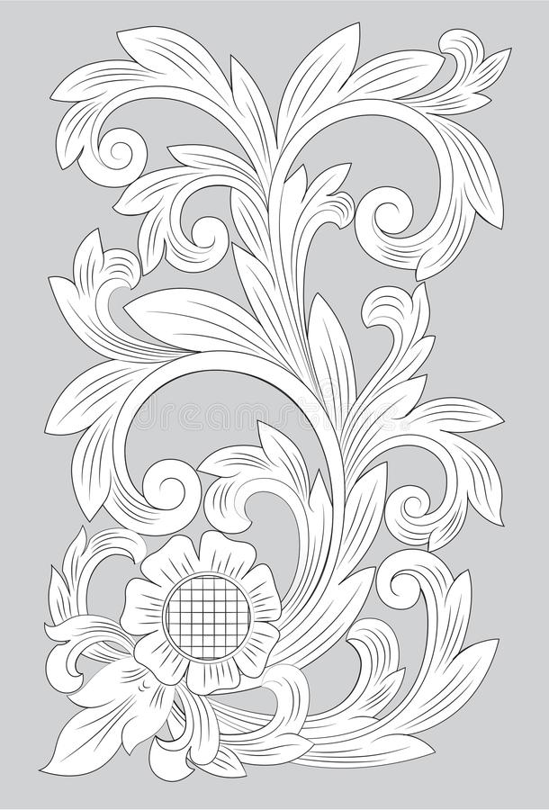 Detail Floral Ukiran Vector Nomer 39