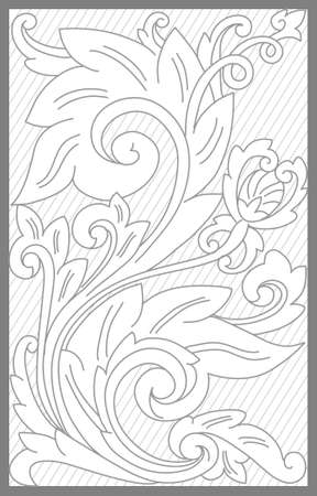 Detail Floral Ukiran Vector Nomer 42