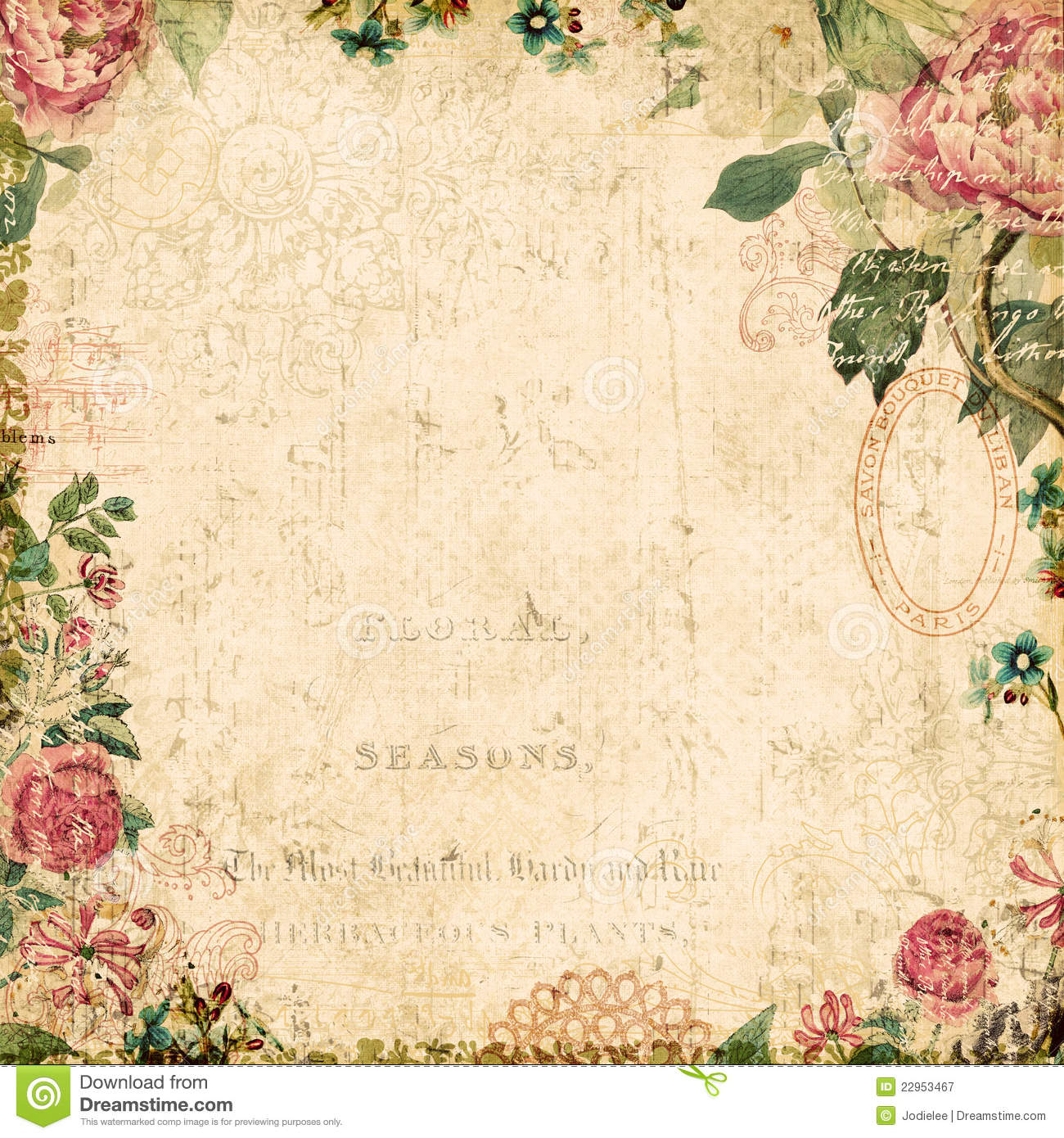 Detail Floral Vintage Background Nomer 20