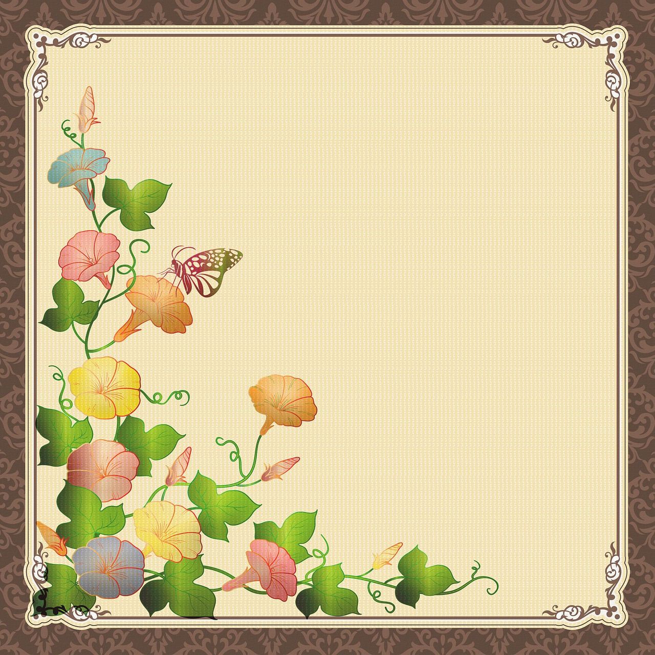 Detail Floral Vintage Background Nomer 37