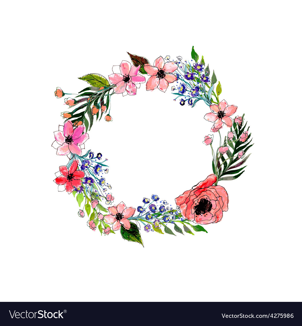 Detail Floral Watercolor Vector Nomer 33