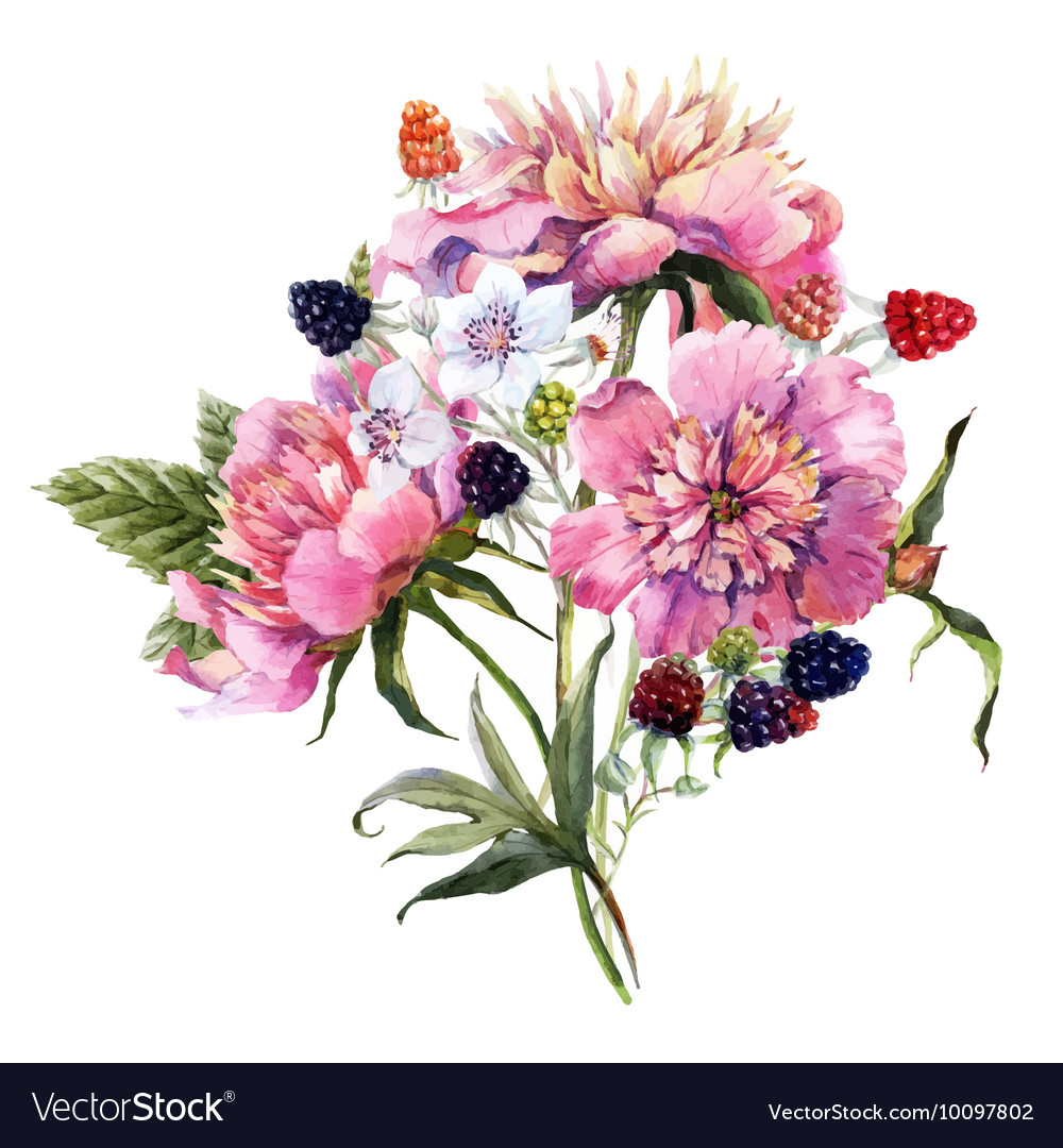 Detail Floral Watercolor Vector Nomer 39