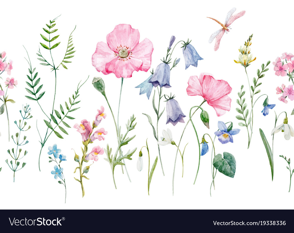 Detail Floral Watercolor Vector Nomer 47