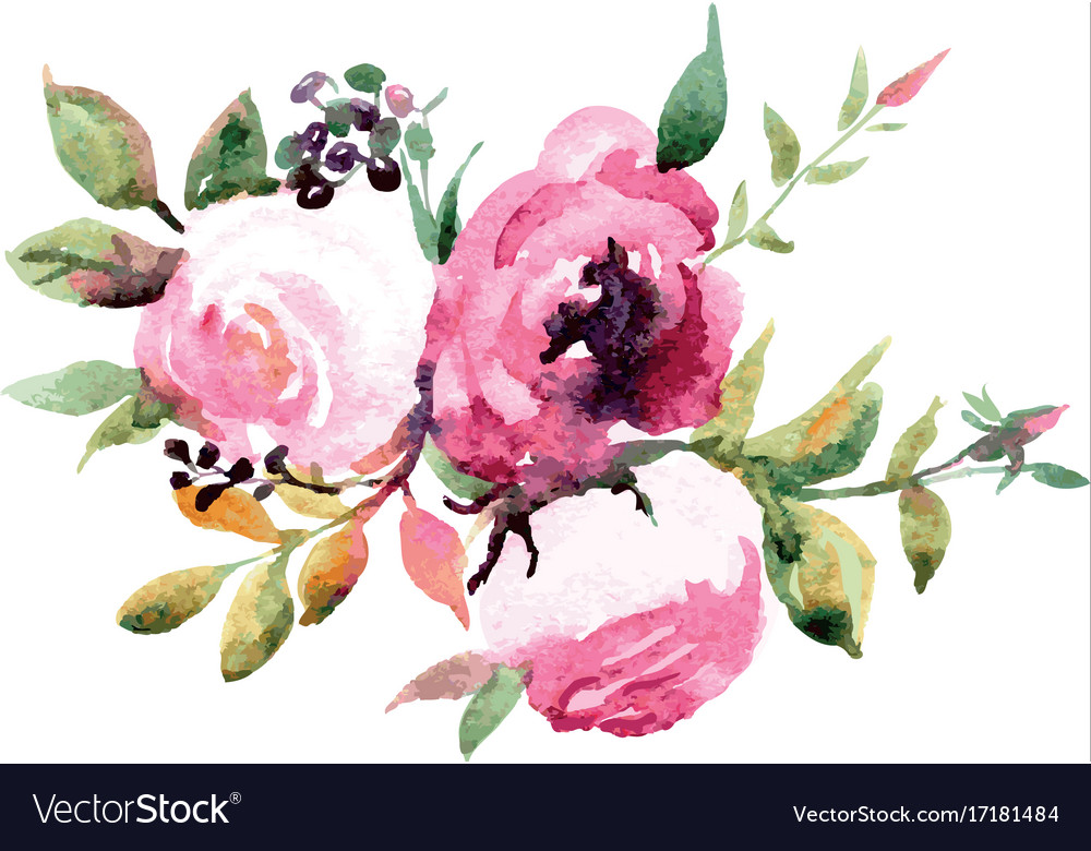 Detail Floral Watercolor Vector Nomer 10