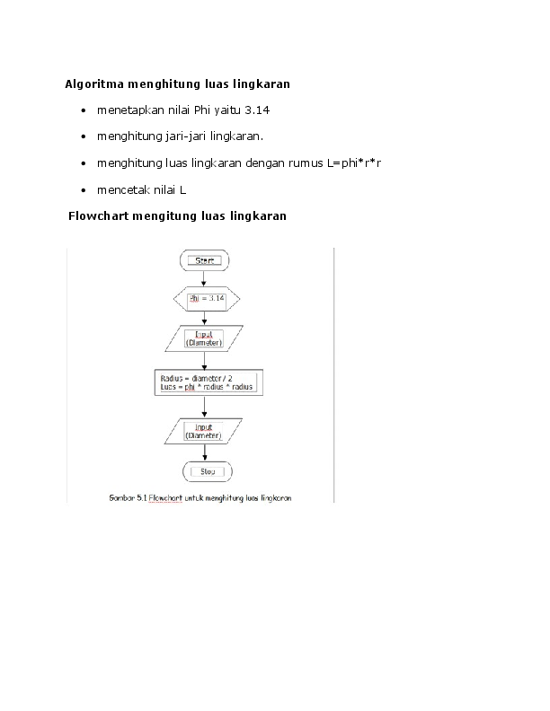 Detail Flowchart Luas Lingkaran Nomer 45