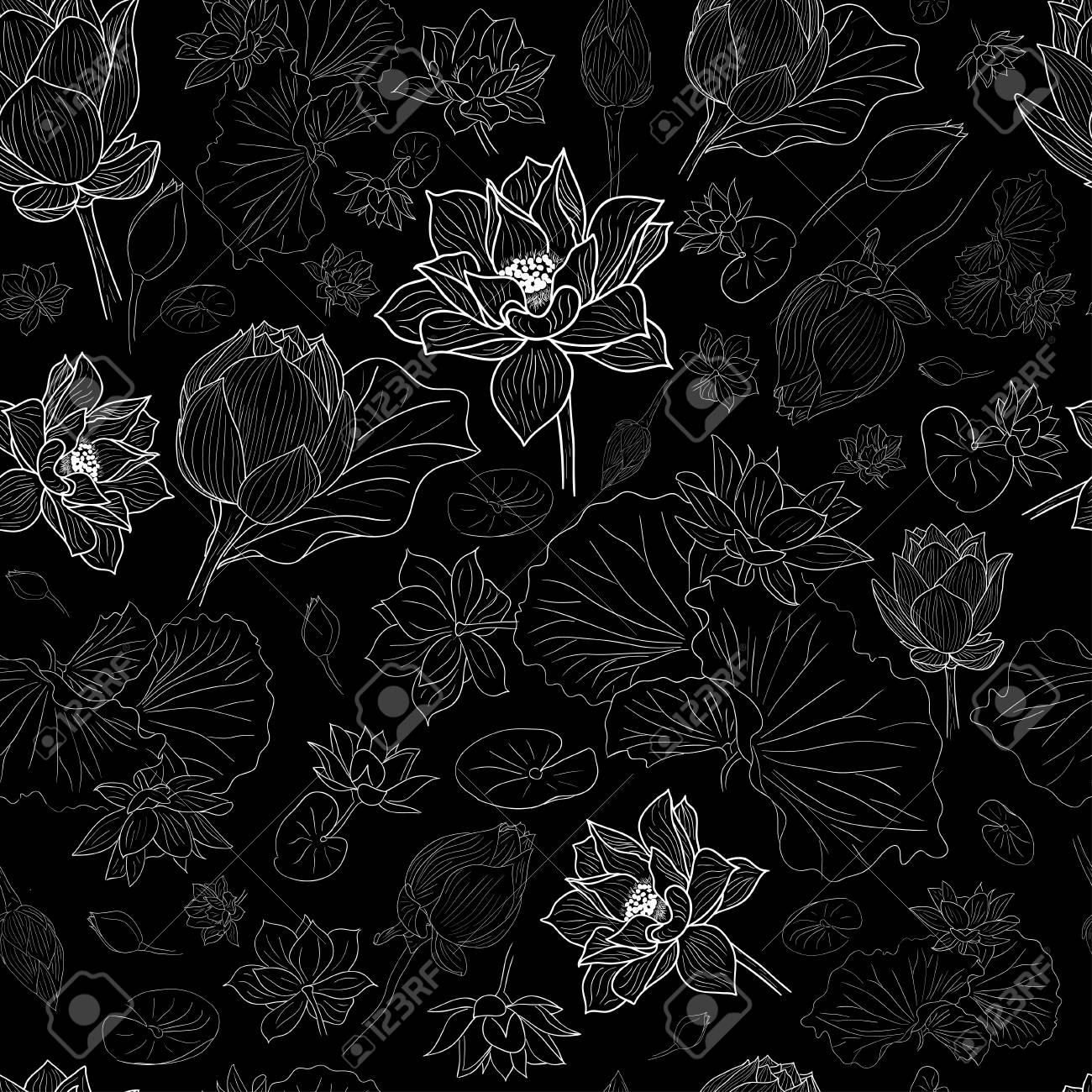 Detail Flower Background Black Nomer 33