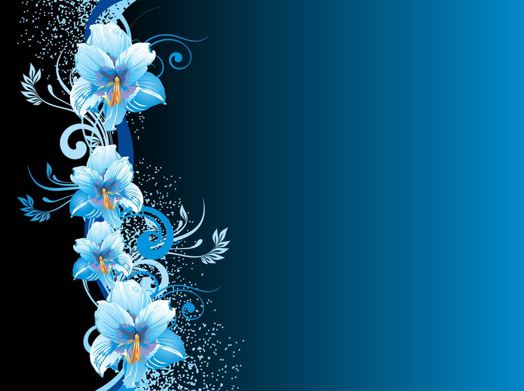 Flower Background Blue - KibrisPDR