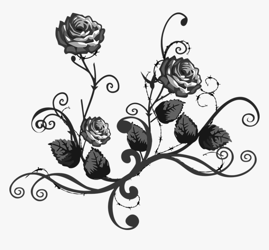 Detail Flower Black And White Png Nomer 26