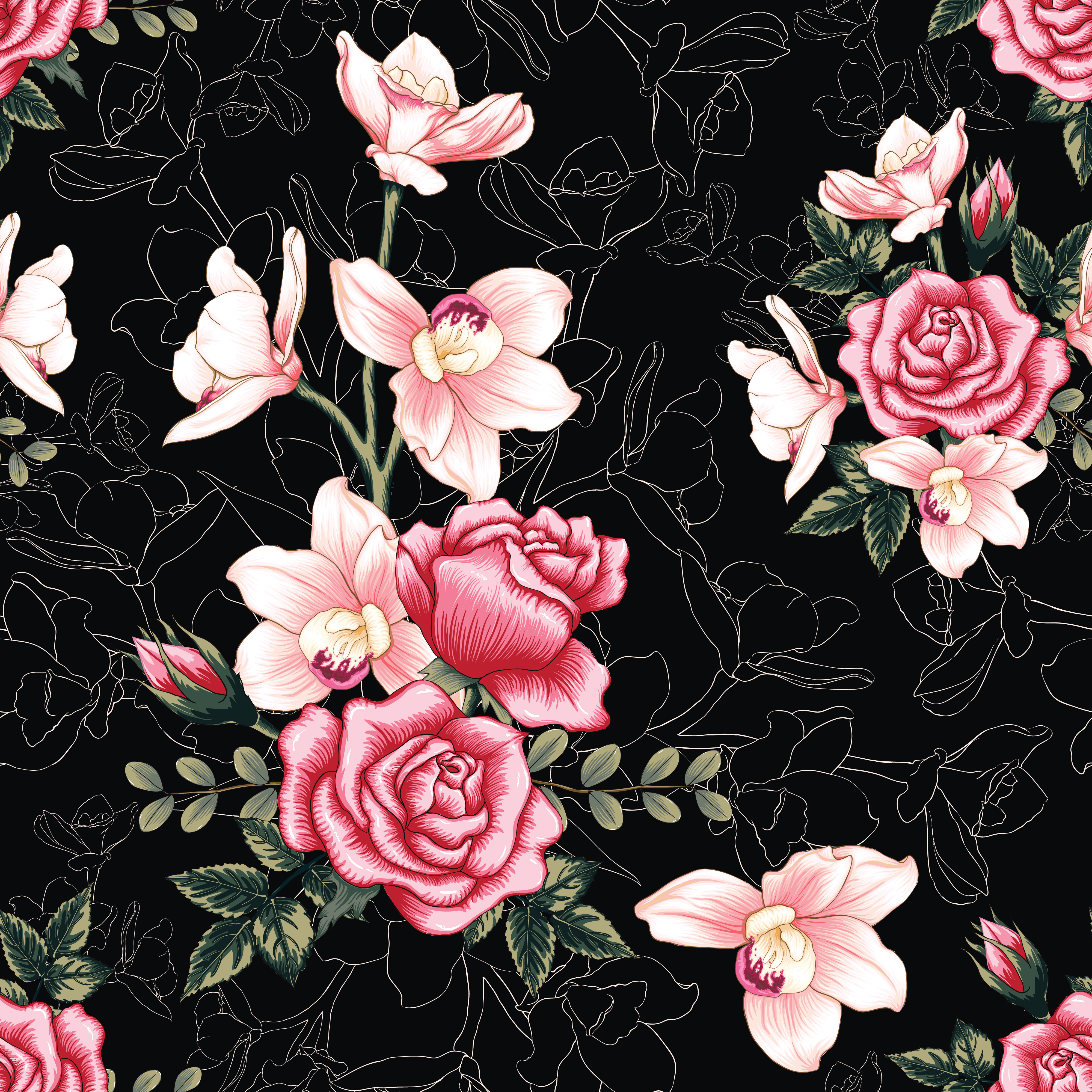 Detail Flower Black Background Nomer 38