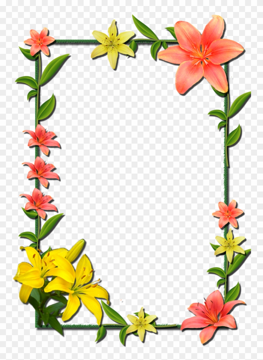 Download Flower Frame Clipart Nomer 24