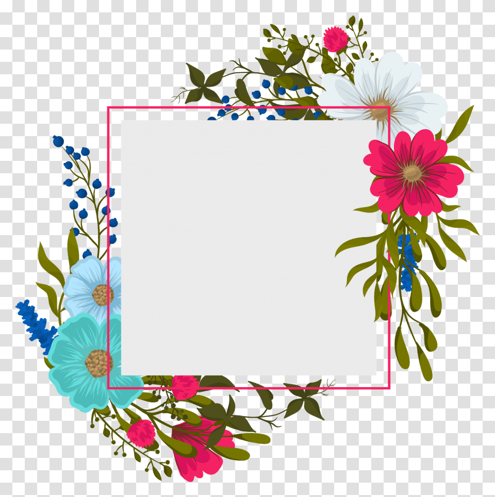 Detail Flower Frame Png Vector Nomer 15