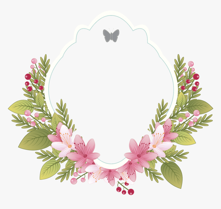 Detail Flower Frame Png Vector Nomer 23