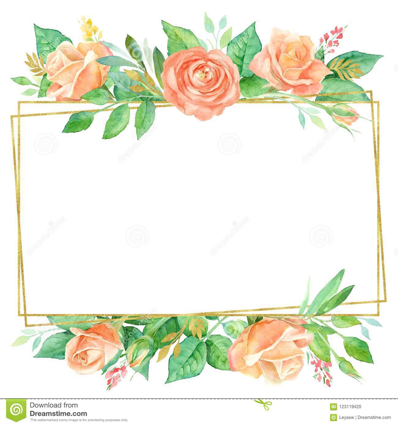 Detail Flower Frame Watercolor Nomer 52