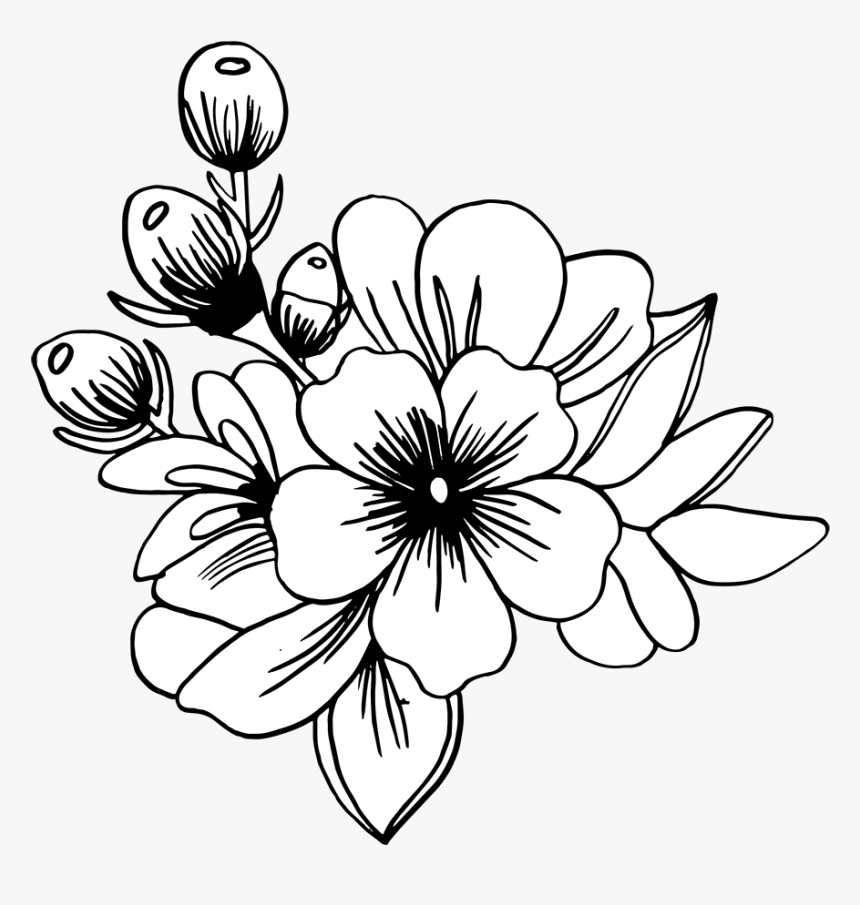 Flower Png Black And White - KibrisPDR