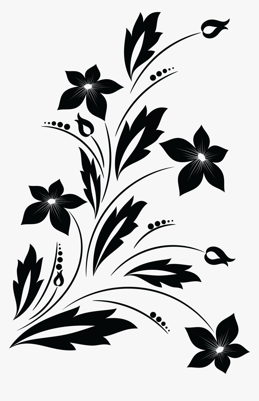 Detail Flower Png Black And White Nomer 3