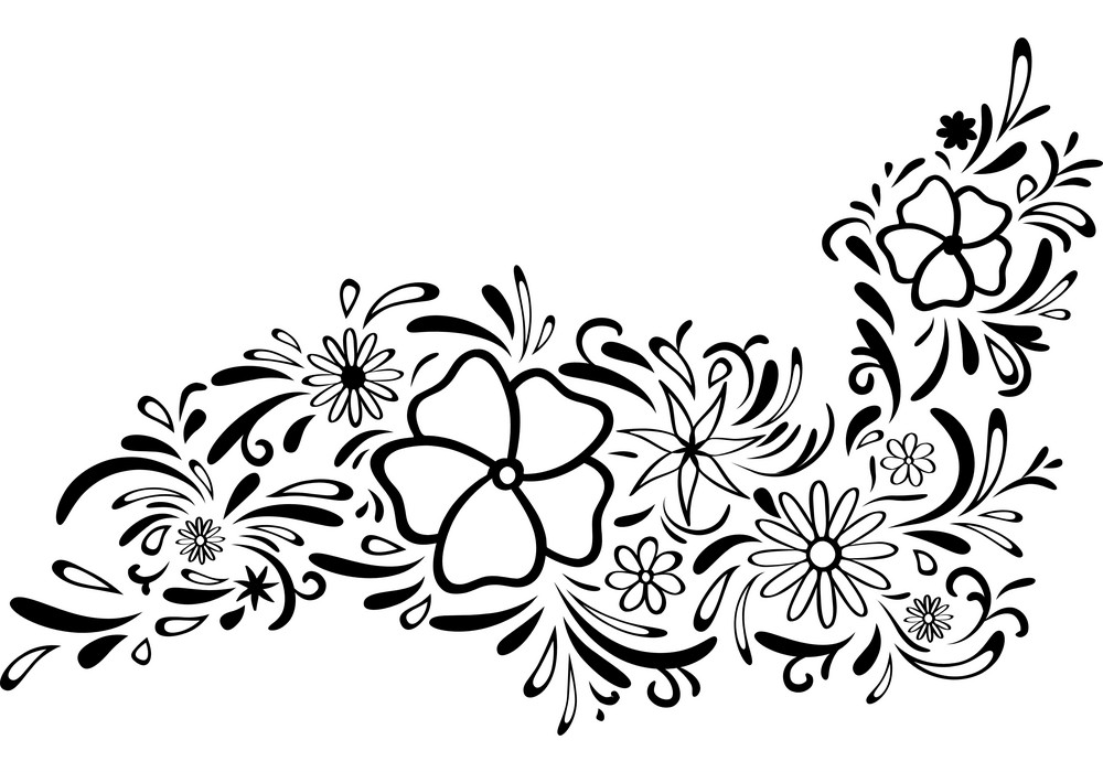 Detail Flower Png Black And White Nomer 42