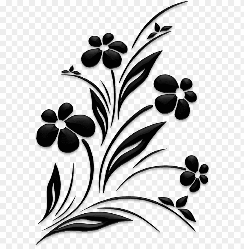 Detail Flower Png Black And White Nomer 5