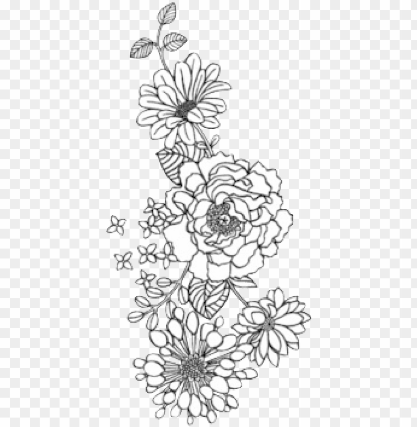 Detail Flower Png Black And White Nomer 7