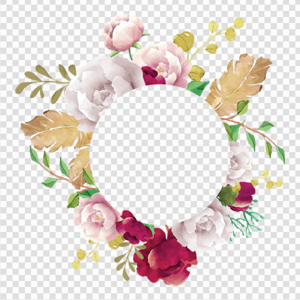 Detail Flower Round Frame Png Nomer 25