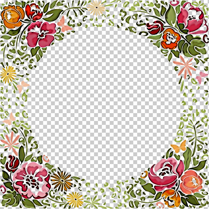 Detail Flower Round Frame Png Nomer 41