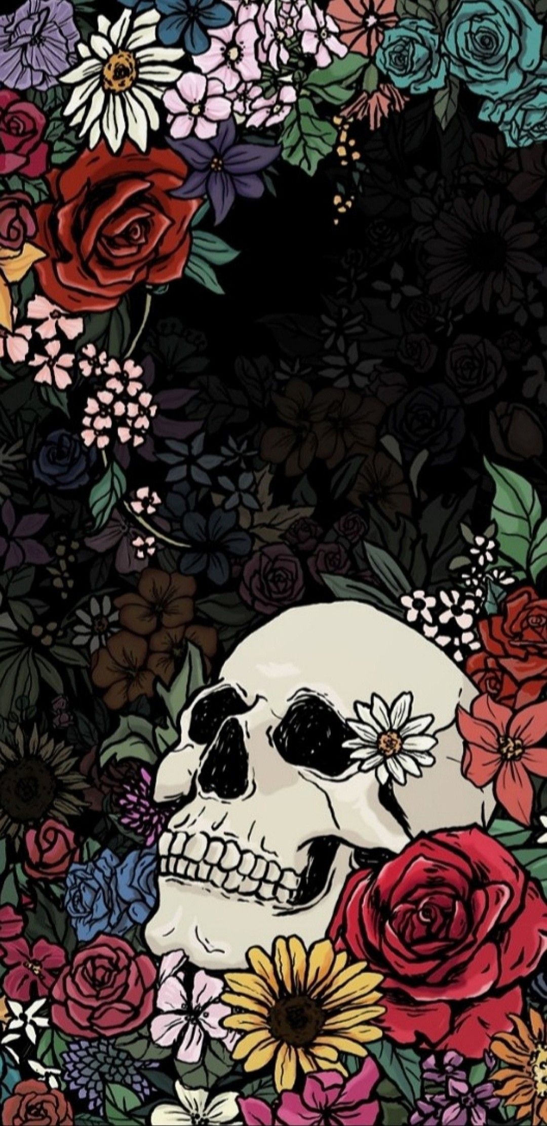 Detail Flower Sugar Skull Wallpaper Nomer 27