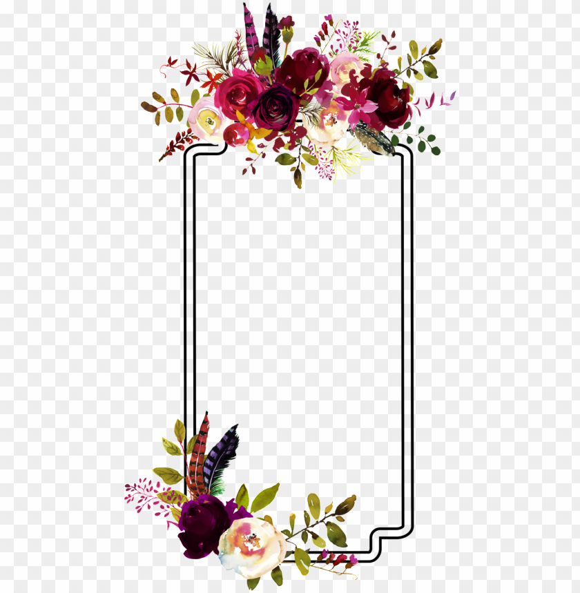 Detail Flower Vector Frame Png Nomer 30