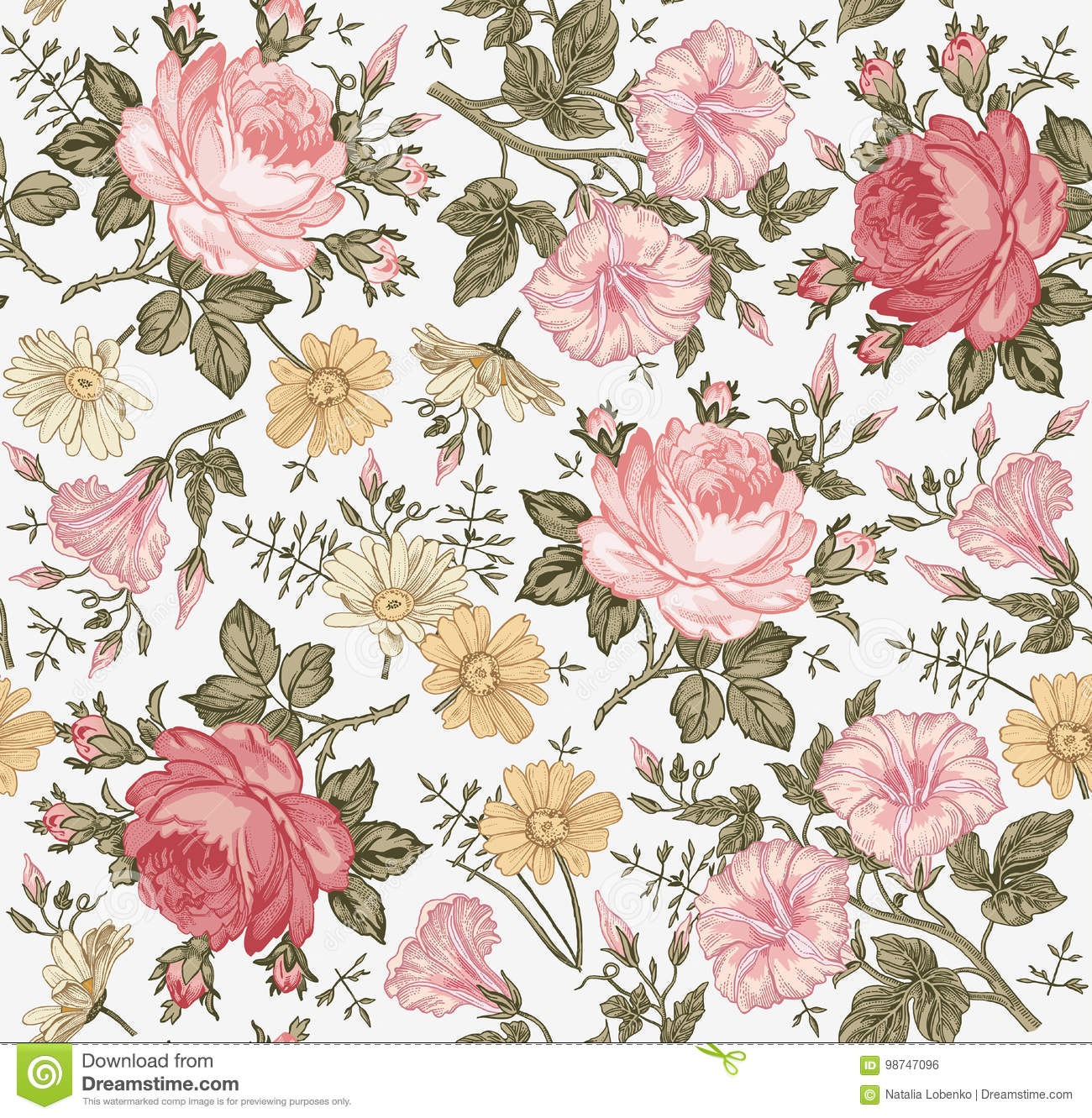 Detail Flower Vintage Background Nomer 47