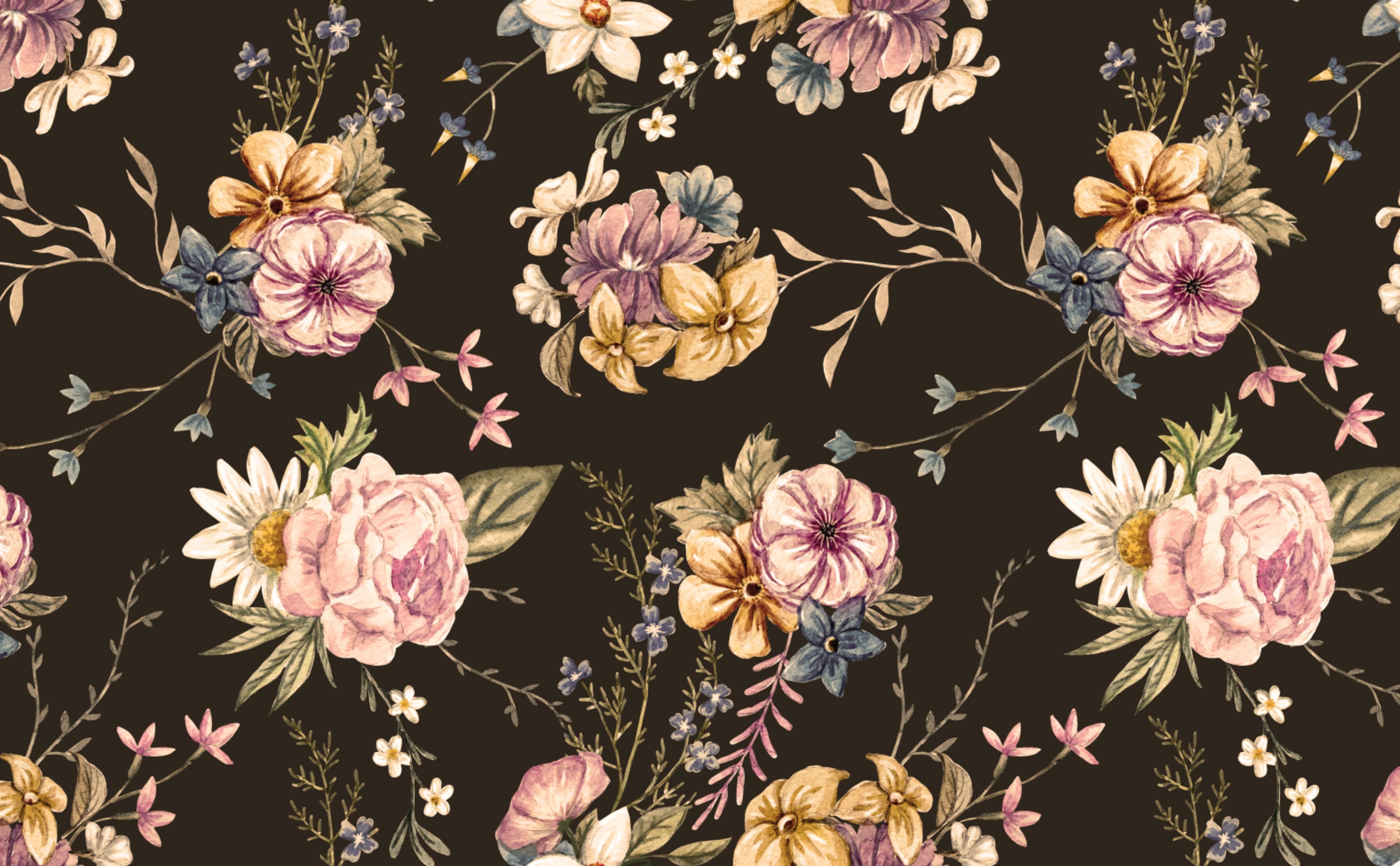 Detail Flower Vintage Wallpaper Nomer 25