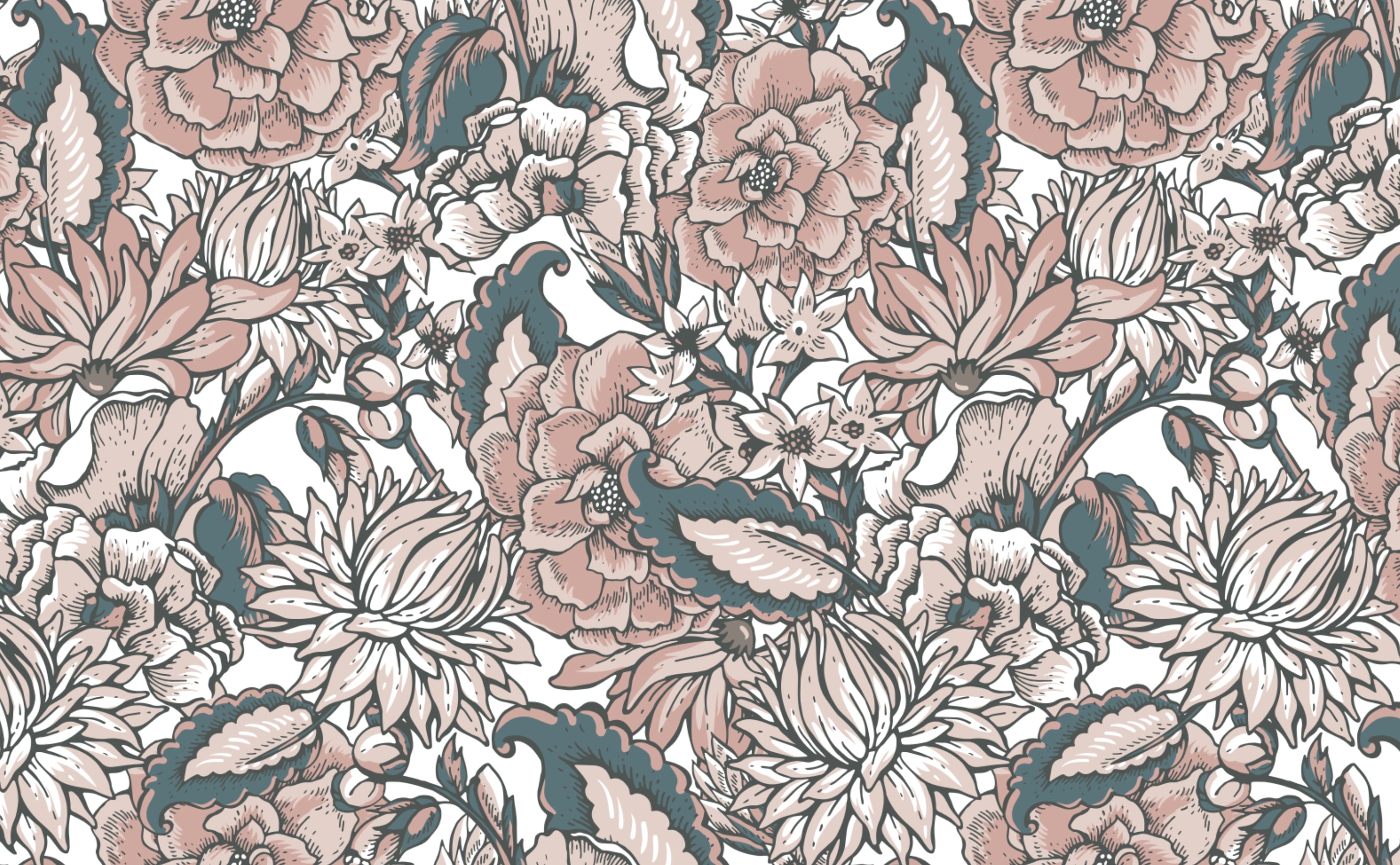 Detail Flower Vintage Wallpaper Nomer 49