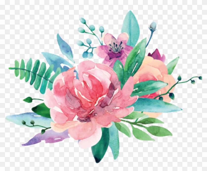 Detail Flower Water Color Png Nomer 41