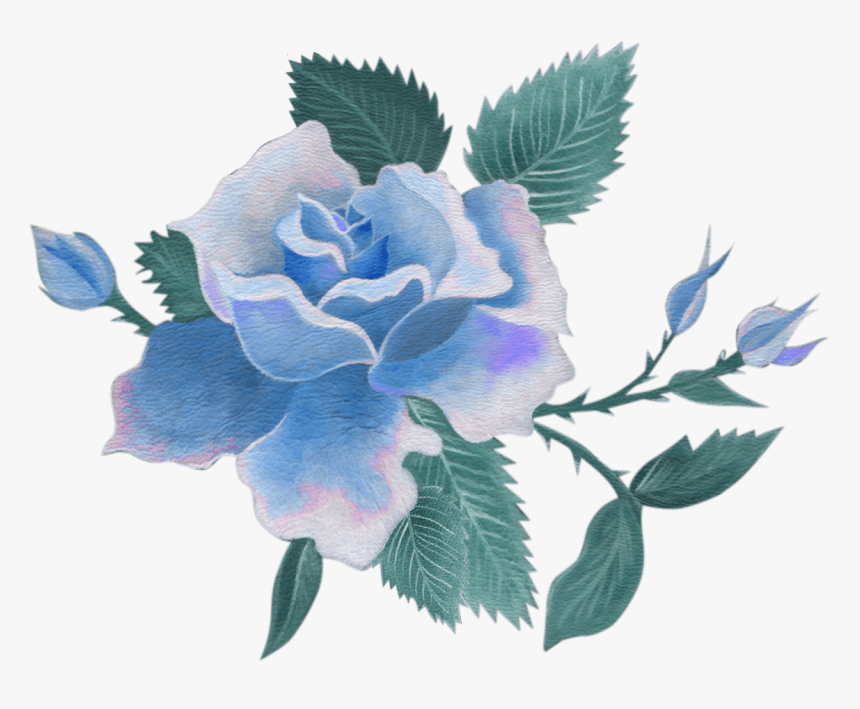 Detail Flower Watercolor Blue Nomer 20