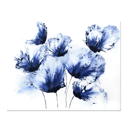 Detail Flower Watercolor Blue Nomer 36