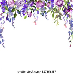 Flower Watercolor Border - KibrisPDR