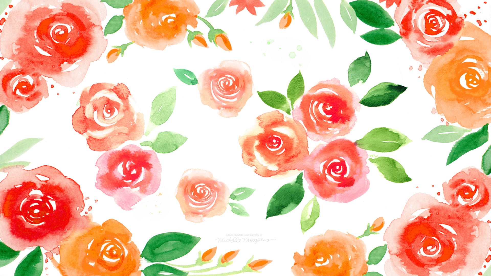 Detail Flower Watercolor Wallpaper Nomer 18