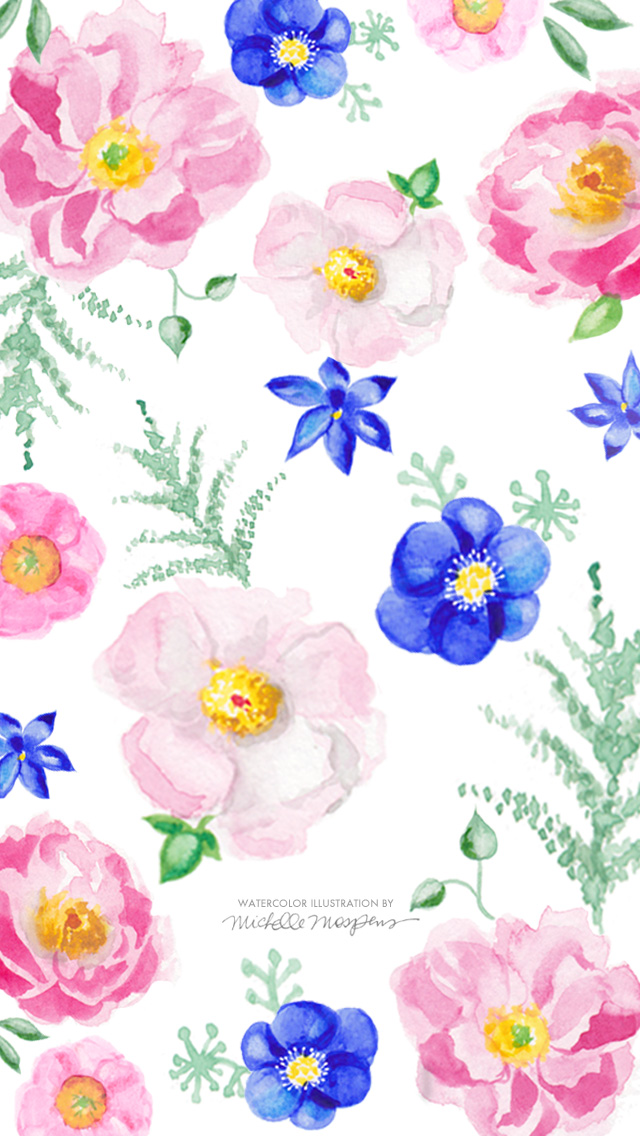 Detail Flower Watercolor Wallpaper Nomer 25