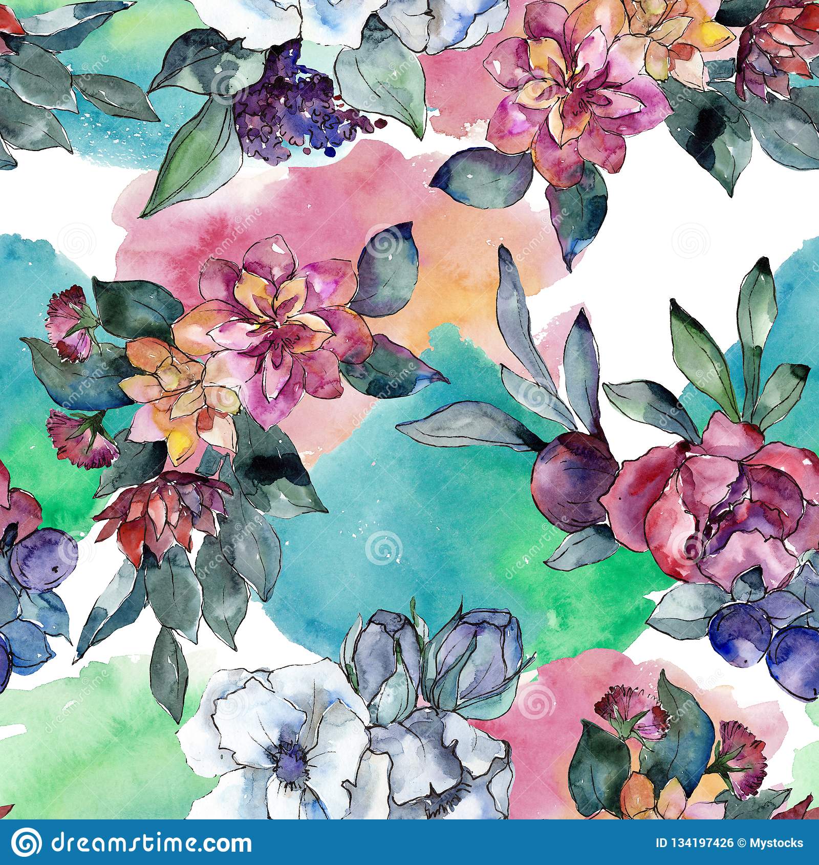 Detail Flower Watercolor Wallpaper Nomer 35