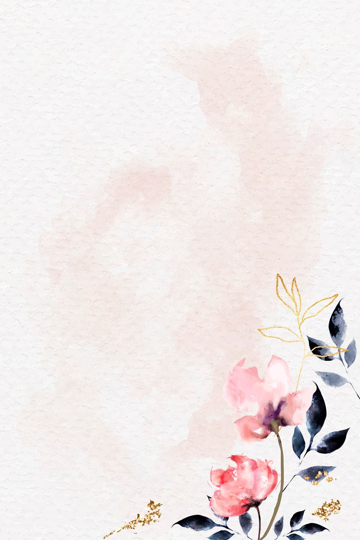 Detail Flower Watercolor Wallpaper Nomer 5