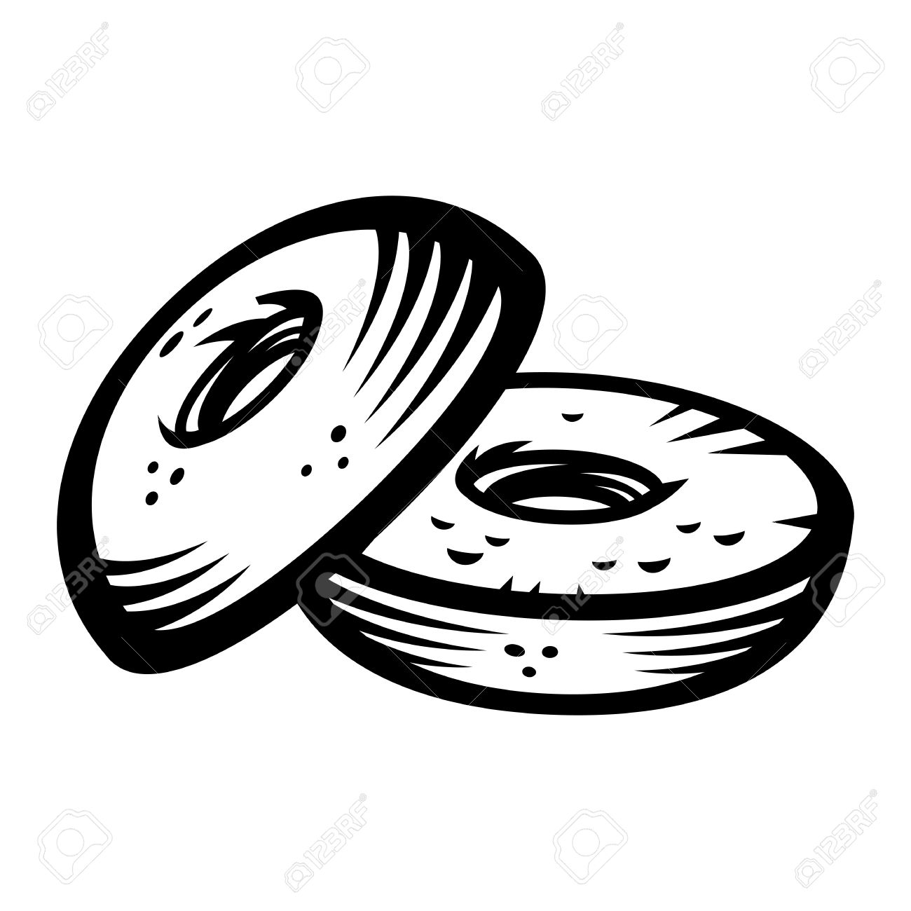 Detail Bagel Clipart Black And White Nomer 10