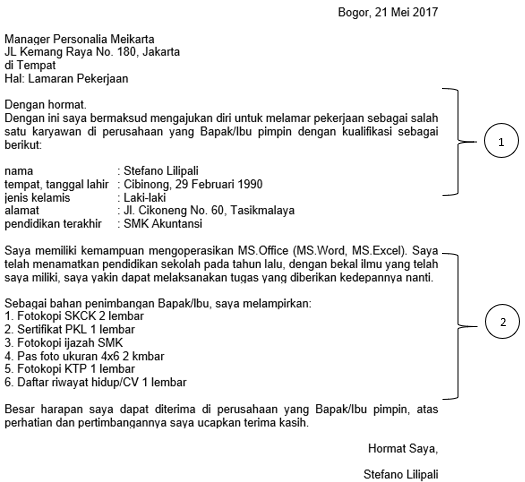 Detail Bagian Bagian Dari Surat Lamaran Pekerjaan Nomer 32