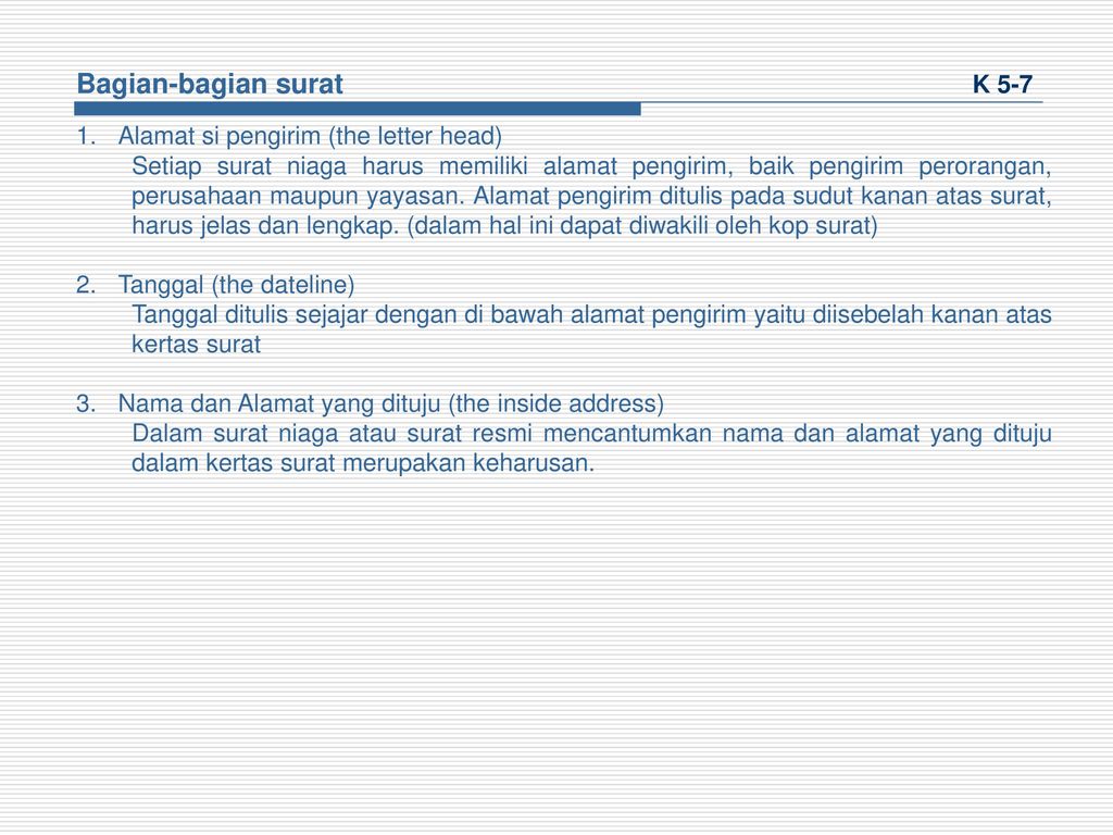 Detail Bagian Bagian Surat Niaga Nomer 40