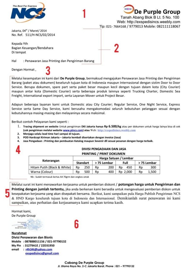 Detail Bagian Bagian Surat Penawaran Nomer 26