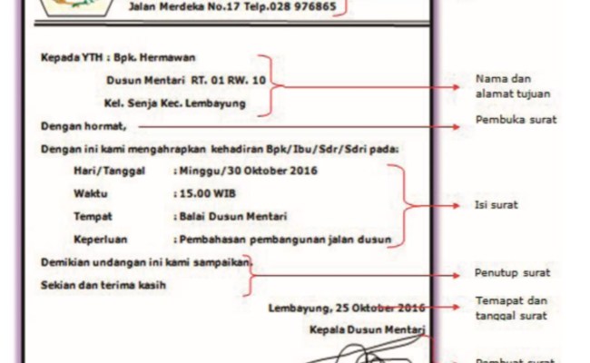 Detail Bagian Bagian Surat Tidak Resmi Nomer 51