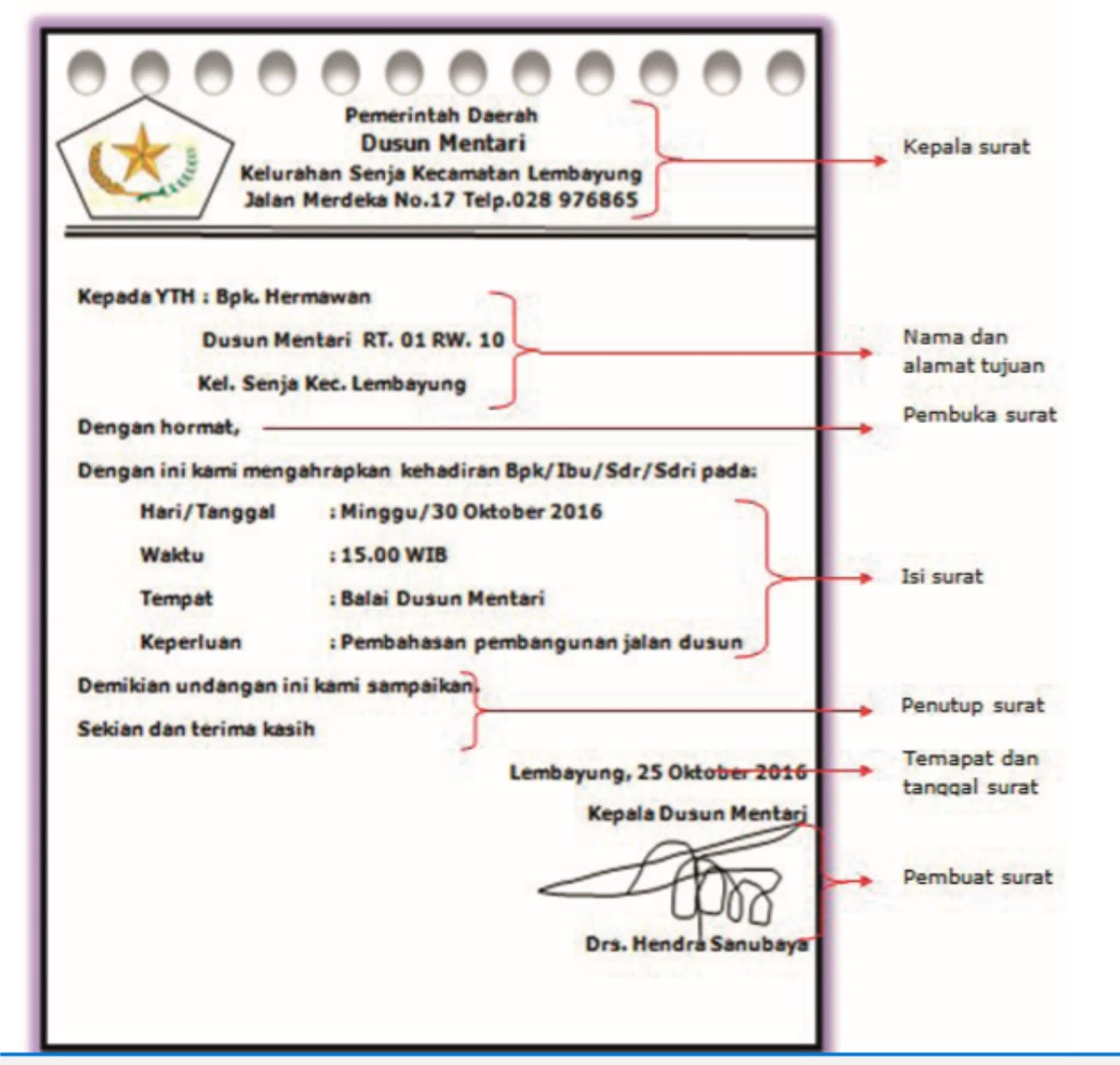 Detail Bagian Bagian Surat Tidak Resmi Nomer 7