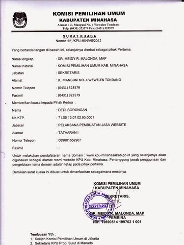 Detail Bagian Surat Kuasa Nomer 19