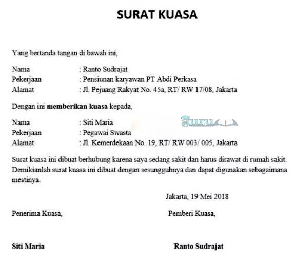 Detail Bagian Surat Kuasa Nomer 31